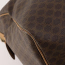 CELINE Macadam Canvas Boston Bag PVC Leather Brown Gold Auth 173792-17