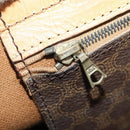 CELINE Macadam Canvas Boston Bag PVC Leather Brown Gold Auth 173792-21