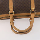 CELINE Macadam Canvas Boston Bag PVC Leather Brown Gold Auth 173792-7