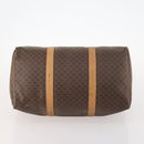 CELINE Macadam Canvas Boston Bag PVC Leather Brown Gold Auth 173792-5