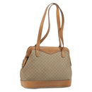CELINE Macadam Canvas Hand Bag PVC Leather Beige Gold Auth 173793-1
