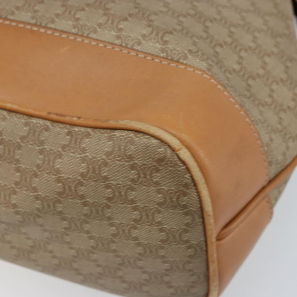 CELINE Macadam Canvas Hand Bag PVC Leather Beige Gold Auth 173793