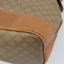 CELINE Macadam Canvas Hand Bag PVC Leather Beige Gold Auth 173793-16