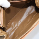 CELINE Macadam Canvas Hand Bag PVC Leather Beige Gold Auth 173793-11
