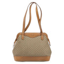 CELINE Macadam Canvas Hand Bag PVC Leather Beige Gold Auth 173793-13