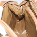 CELINE Macadam Canvas Hand Bag PVC Leather Beige Gold Auth 173793-22