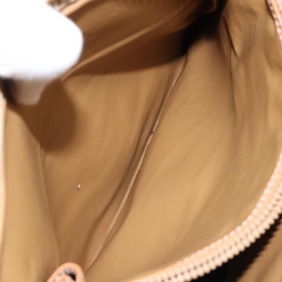 CELINE Macadam Canvas Hand Bag PVC Leather Beige Gold Auth 173793