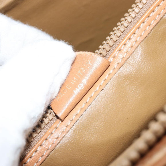 CELINE Macadam Canvas Hand Bag PVC Leather Beige Gold Auth 173793