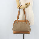 CELINE Macadam Canvas Hand Bag PVC Leather Beige Gold Auth 173793-26