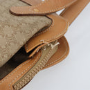 CELINE Macadam Canvas Hand Bag PVC Leather Beige Gold Auth 173793-4