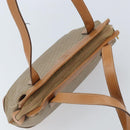 CELINE Macadam Canvas Hand Bag PVC Leather Beige Gold Auth 173793-7