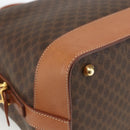 CELINE Macadam Canvas Handtasche PVC Leder Braun Gold Auth 173794-14
