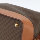 CELINE Macadam Canvas Handtasche PVC Leder Braun Gold Auth 173794-15