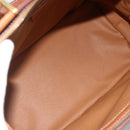 CELINE Macadam Canvas Handtasche PVC Leder Braun Gold Auth 173794-11