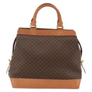 CELINE Macadam Canvas Handtasche PVC Leder Braun Gold Auth 173794-2