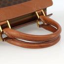 CELINE Macadam Canvas Handtasche PVC Leder Braun Gold Auth 173794-7