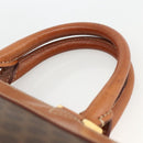 CELINE Macadam Canvas Handtasche PVC Leder Braun Gold Auth 173794-8