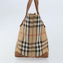 Burberrys Nova Check Hand Bag Canvas Beige Gold Auth 173795-4