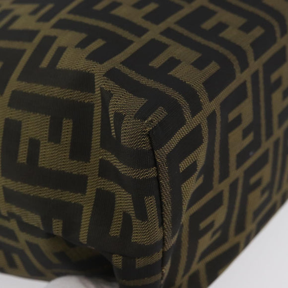 FENDI Zucca Canvas Handtasche Schwarz Braun Auth 173796