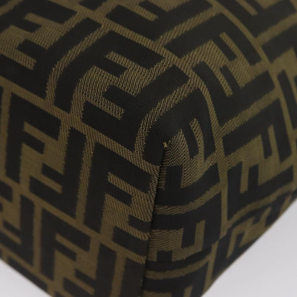 FENDI Zucca Canvas Handtasche Schwarz Braun Auth 173796