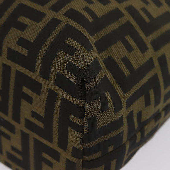 FENDI Zucca Canvas Handtasche Schwarz Braun Auth 173796