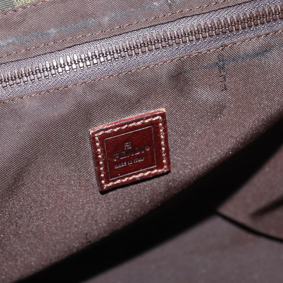 FENDI Zucca Canvas Handtasche Schwarz Braun Auth 173796