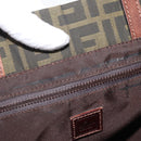 FENDI Zucca Canvas Handtasche Schwarz Braun Auth 173796-10