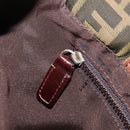 FENDI Zucca Canvas Handtasche Schwarz Braun Auth 173796-20