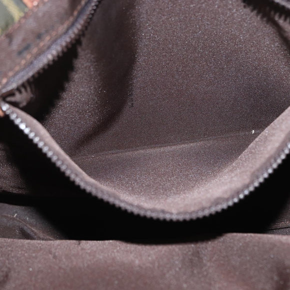 FENDI Zucca Canvas Handtasche Schwarz Braun Auth 173796