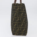 FENDI Zucca Canvas Handtasche Schwarz Braun Auth 173796-3