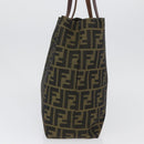 FENDI Zucca Canvas Handtasche Schwarz Braun Auth 173796-4