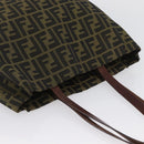 FENDI Zucca Canvas Handtasche Schwarz Braun Auth 173796-6
