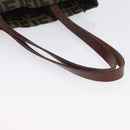 FENDI Zucca Canvas Handtasche Schwarz Braun Auth 173796-7