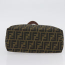 FENDI Zucca Canvas Handtasche Schwarz Braun Auth 173796-5
