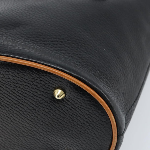 CELINE Tote Bag Leather Black Gold Auth 173798A