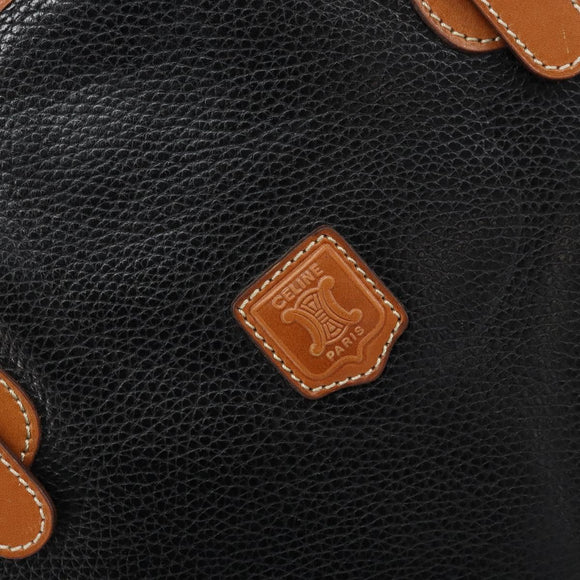 CELINE Tote Bag Leather Black Gold Auth 173798A
