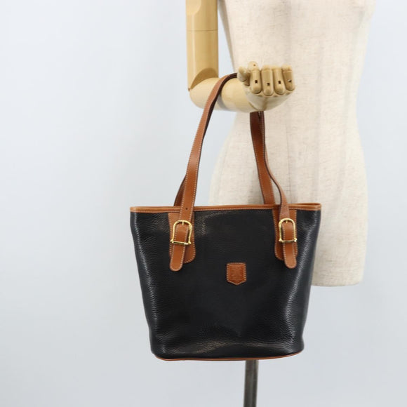 CELINE Tote Bag Leather Black Gold Auth 173798A