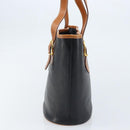 CELINE Tote Bag Leather Black Gold Auth 173798A-4