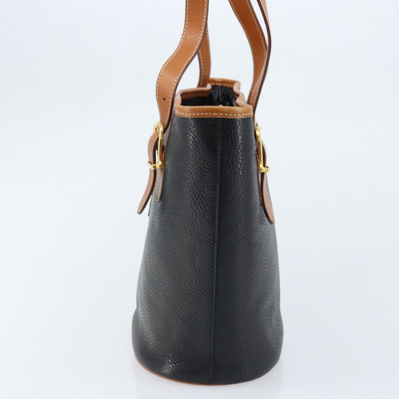 CELINE Tote Bag Leather Black Gold Auth 173798A