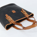 CELINE Tote Bag Leather Black Gold Auth 173798A-6
