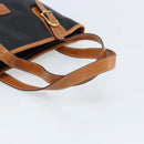 CELINE Tote Bag Leather Black Gold Auth 173798A-7