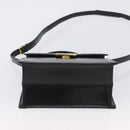 GIVENCHY Hand Bag Leather 2way Black Gold Auth 173799-5