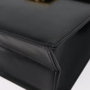 GIVENCHY Hand Bag Leather 2way Black Gold Auth 173799-16