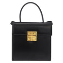 GIVENCHY Hand Bag Leather 2way Black Gold Auth 173799-13