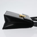 GIVENCHY Hand Bag Leather 2way Black Gold Auth 173799-3