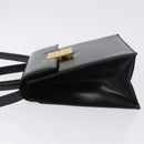 GIVENCHY Hand Bag Leather 2way Black Gold Auth 173799-4