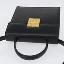 GIVENCHY Hand Bag Leather 2way Black Gold Auth 173799-6