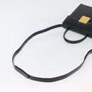 GIVENCHY Hand Bag Leather 2way Black Gold Auth 173799-8