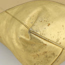 CELINE Tote Bag Leather Gold Auth 173800-14