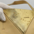CELINE Tote Bag Leather Gold Auth 173800-10